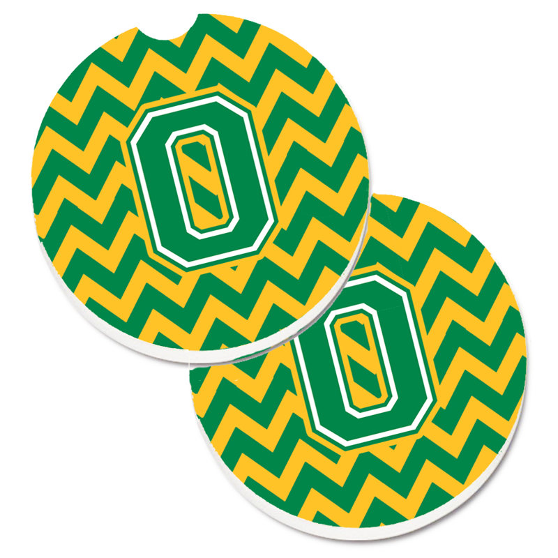 Sous-verre pour voiture, O, Vert/doré