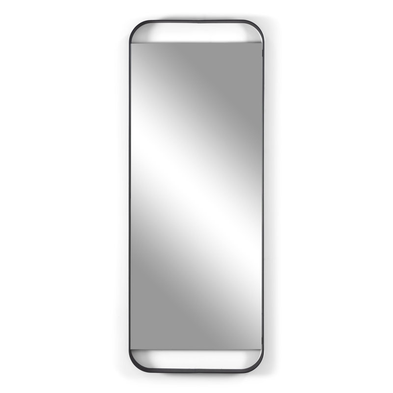 Rex Metal Rectangle Wall Mirror, 120cm H x 46cm W, Black