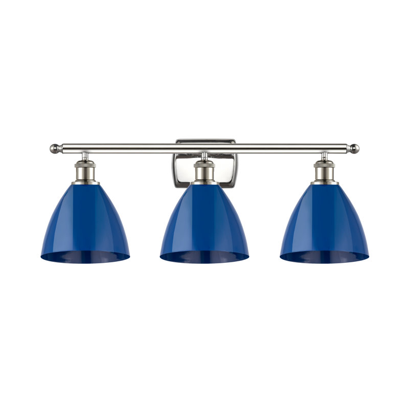 Amylee 3 - Light Dimmable Vanity Light, Blue, Polished Nickel