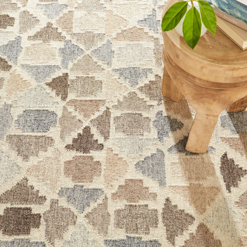 Rufus Stone Kilim Natural Handwoven Wool Rug, Rectangle 2' x 3'