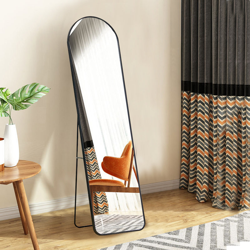 Lourinda Metal Framed Full Length Mirror, 150 cm H x 40 cm W, Black