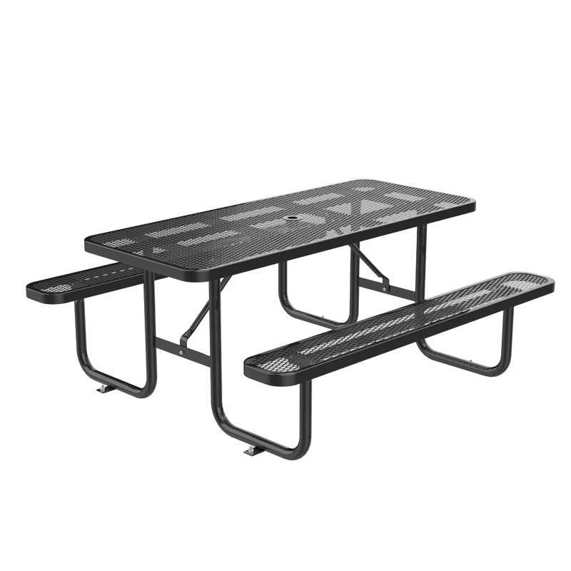 Tables de pique-nique rectangulaires 96 "noires, Noir