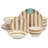 Gibson Home 16 Piece Round Stoneware Double Bowl Dinnerware Set in Brown