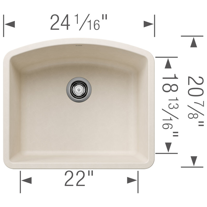 Diamond SILGRANIT 24" L x 20.75" W Undermount Kitchen Sink, Soft White