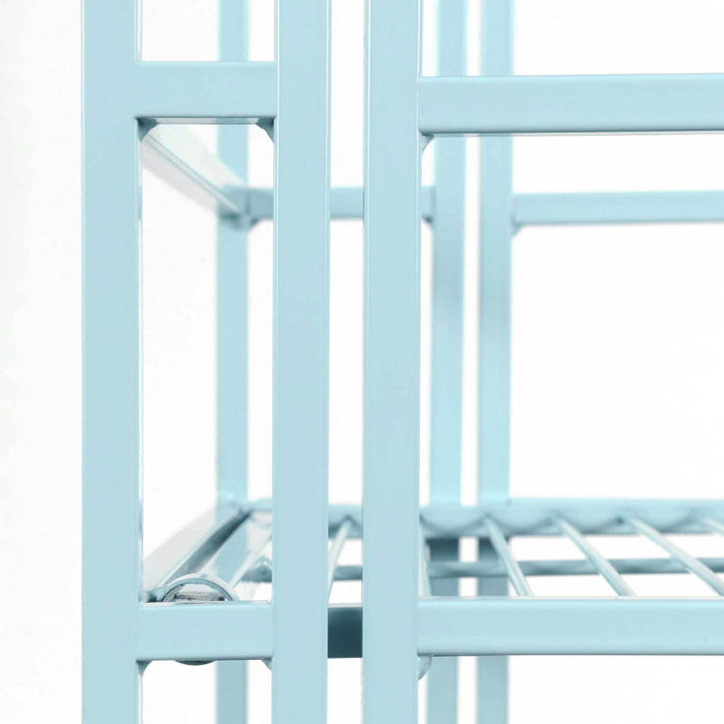 Étagère pliante en métal H 32,50 pi x l 13,75 po Lakeya, Bleu