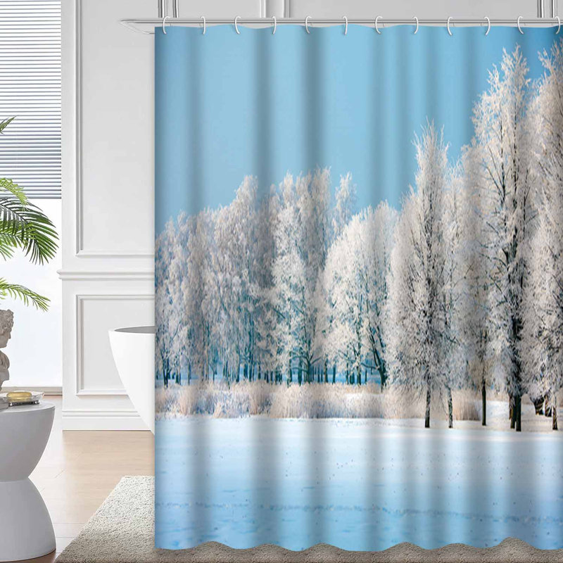 Rideau de douche Winter Trees Snowy, L 72 po x l 78 po