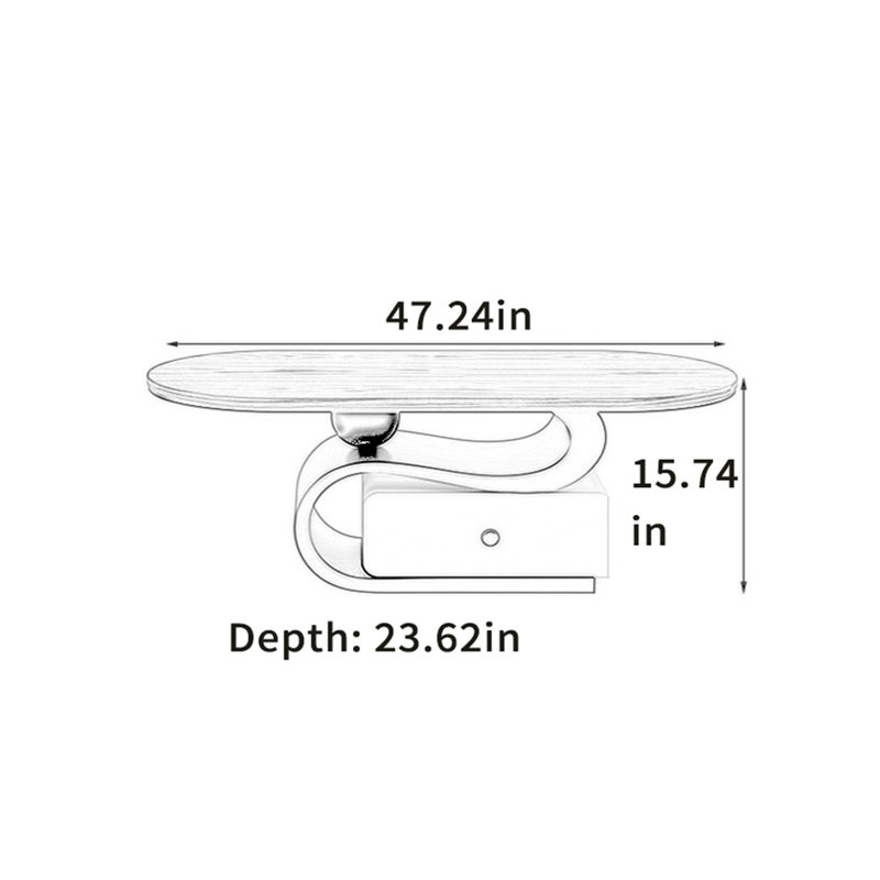 Table basse Simple Style, H 15,74 po x L 47,24 po x l 23,62 po, Noir, noir, noir, noir