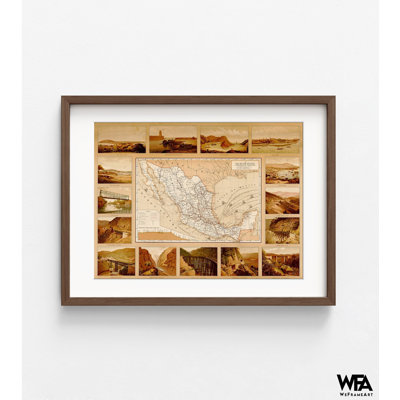 Route, ports, voies navigables, ponts, autoroutes et côtes du Mexique, affiche de carte de voyage, affiche de carte de ponts, carte murale mexicaine