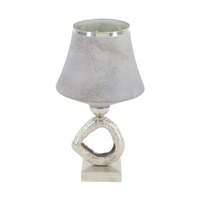 Ouragan en verre à lampe contemporaine, H 16 po x l 9 po x P 7 po