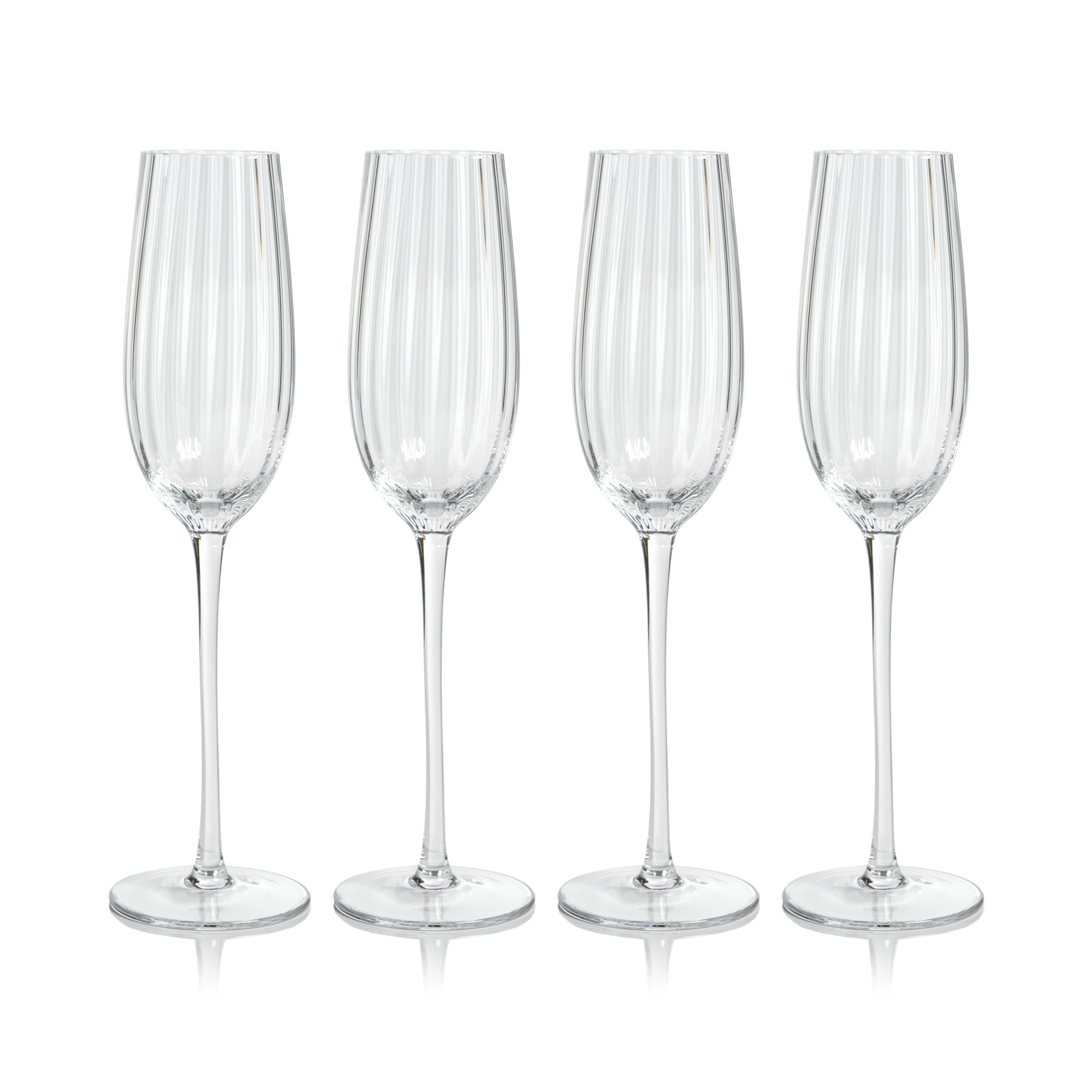 Malden Optic Champagne Flutes, Set of 4, Clear