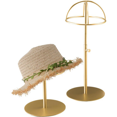Hat Display Stand 2PCS Stainless Steel Brushed Nickel Titanium Hat