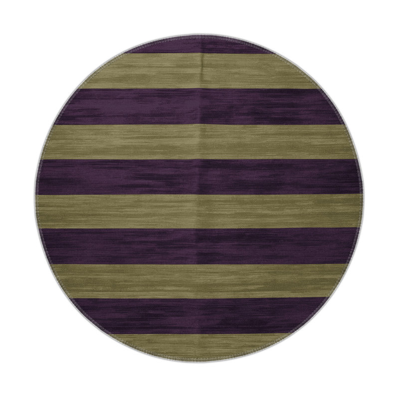 Tapis intérieur / extérieur mauve HorizontalStripes, Rond 5 pi