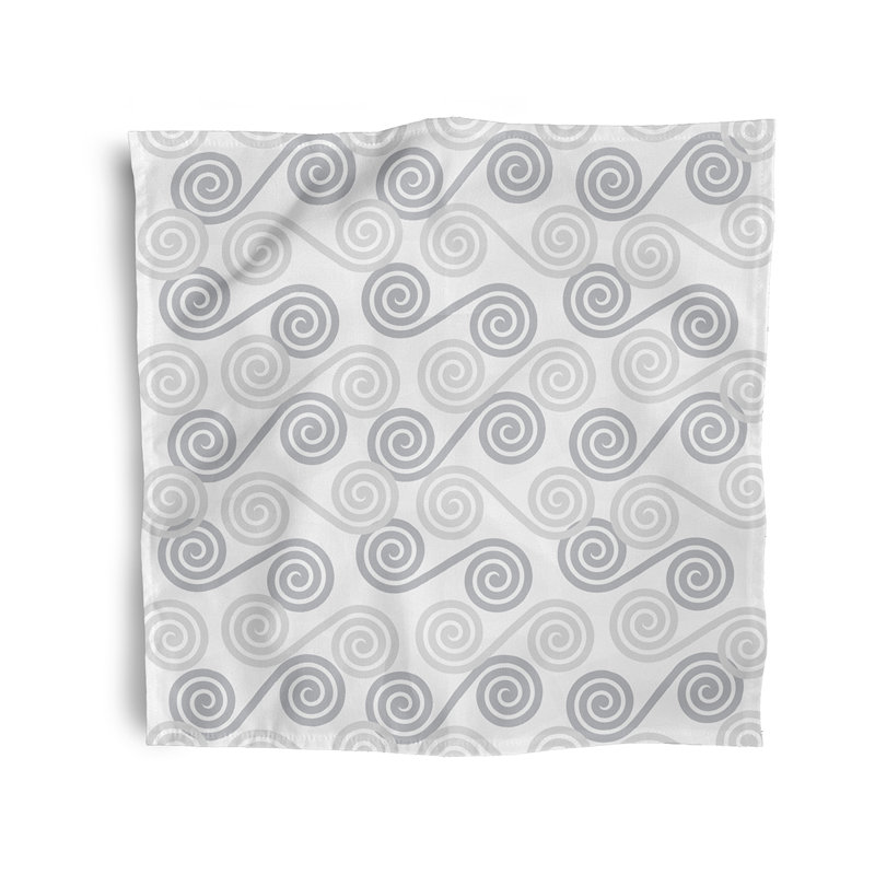 Cleatus Polyester Geometric Square Napkin, Grey