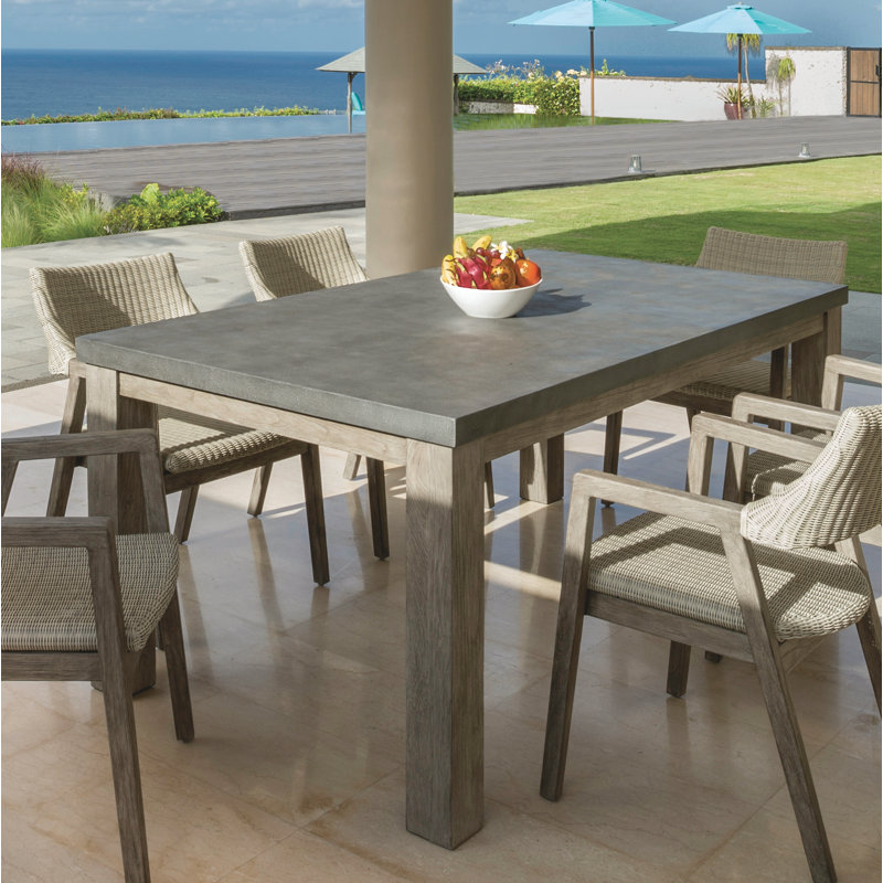 Tuscany Outdoor Square Teak Dining Table, Gray Wash