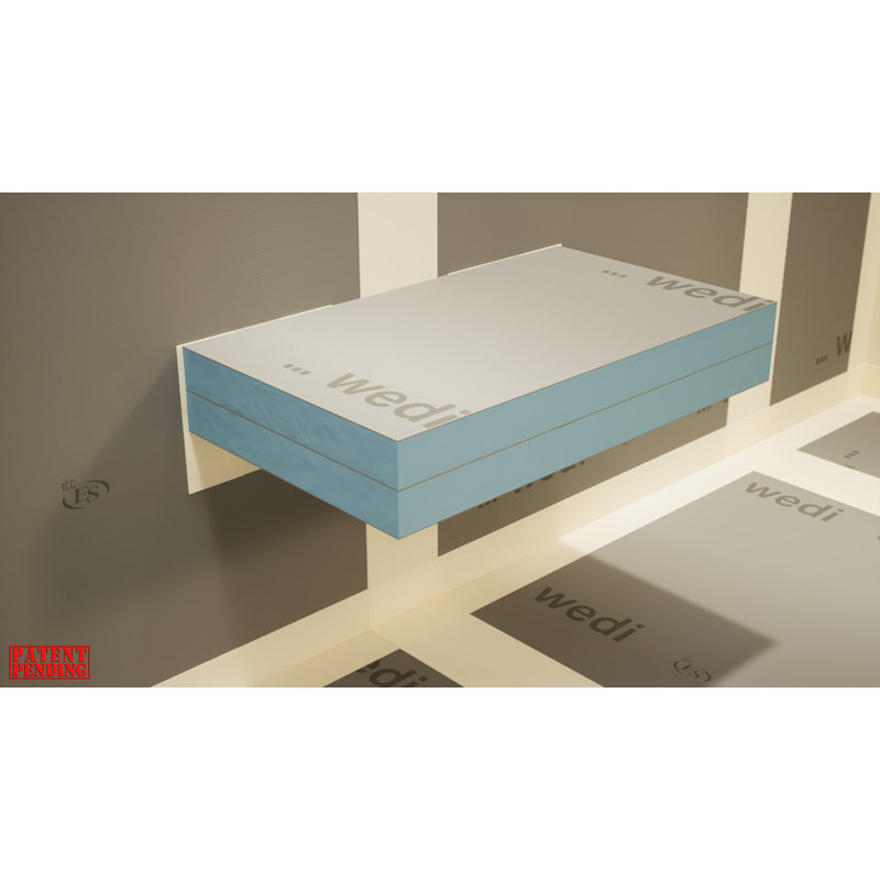 The Original Floating Shower Bench Kit­® with Wedi® Building Boards & Original Shower Bench Bracket, 4" H x 46" W x 12" D