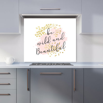 Be Wild And Beautiful Bevelled Glass Tile in Grey