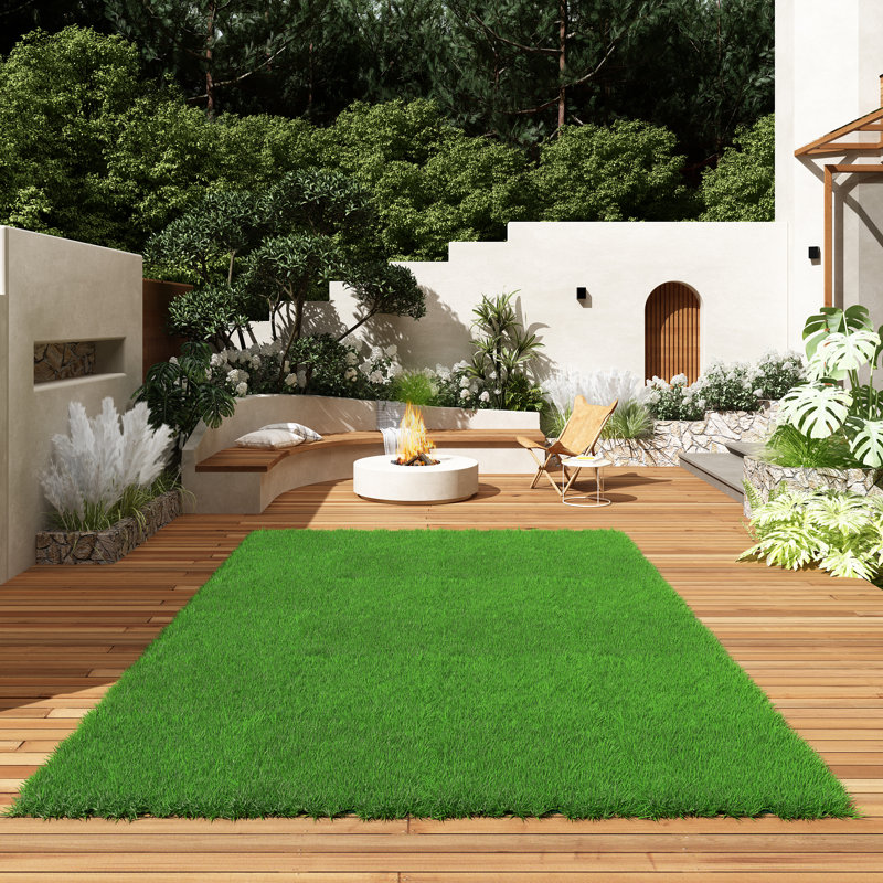 Metaoutdoors Outdoor Artificial Grass Turf Rug / Roll, 118.1"W x 78.7"D