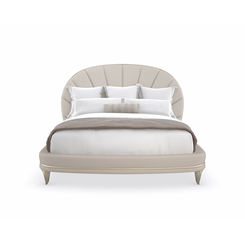 Solid Wood Bed, Queen, Gray
