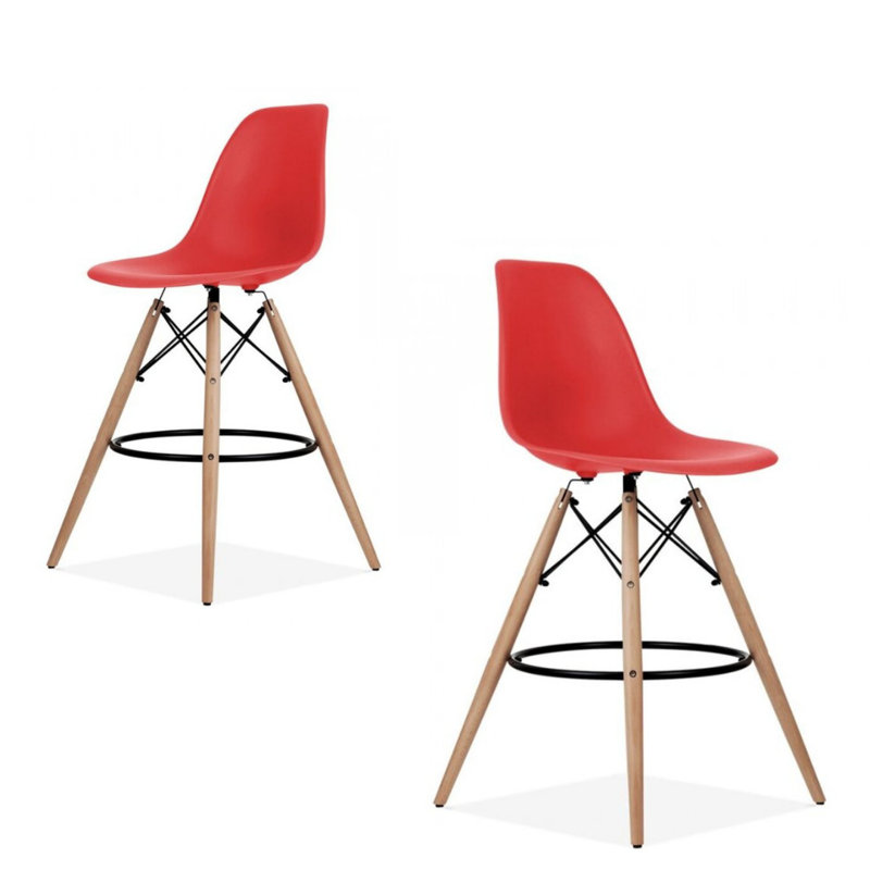 Tabouret de comptoir 26,5 po Brookfield, Rouge, Naturel