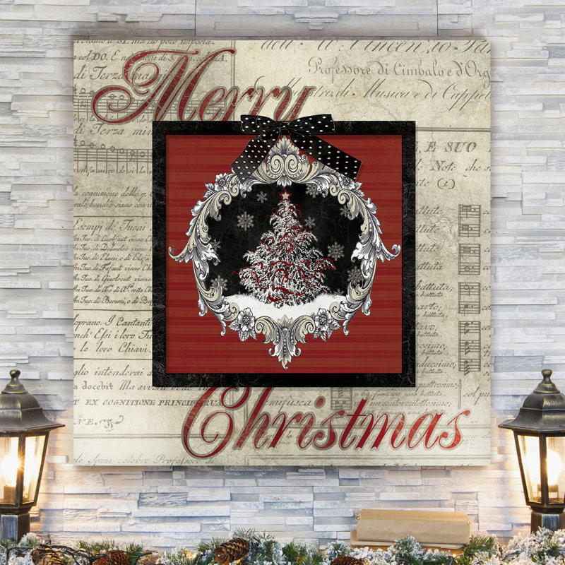« campagne christmas », peinture, H 16 po x l 16 po x P 1 po, Toile tendue