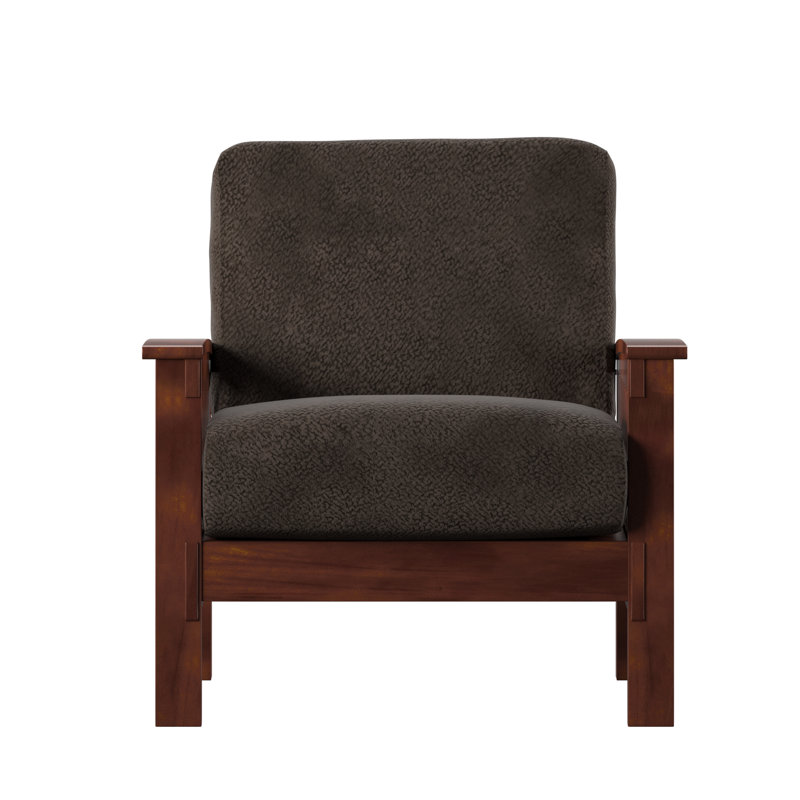 Fauteuil de 32,5 po de largeur Encinal, Tissu champion brun foncé, Chêne