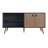 Amber 54" Mid-Century Modern 3-Shelf TV Stand for TVs up to 50" in Blue and Natural-71014194