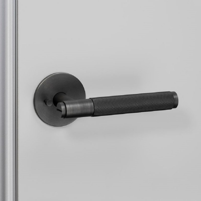 Poignée de porte / conventionnelle / intimité / croix, Bronze fumé