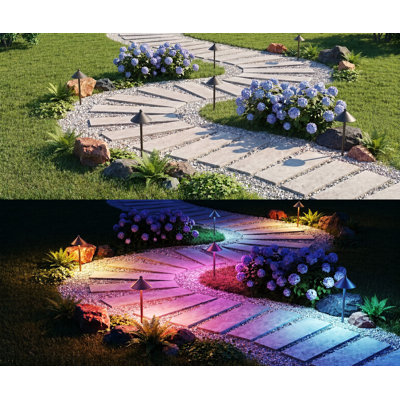 Lumières de sentier basse tension Lumary Smart, lumières de sentier paysager avec changement de couleur RVBAI, application / télécommande, étanche IP65