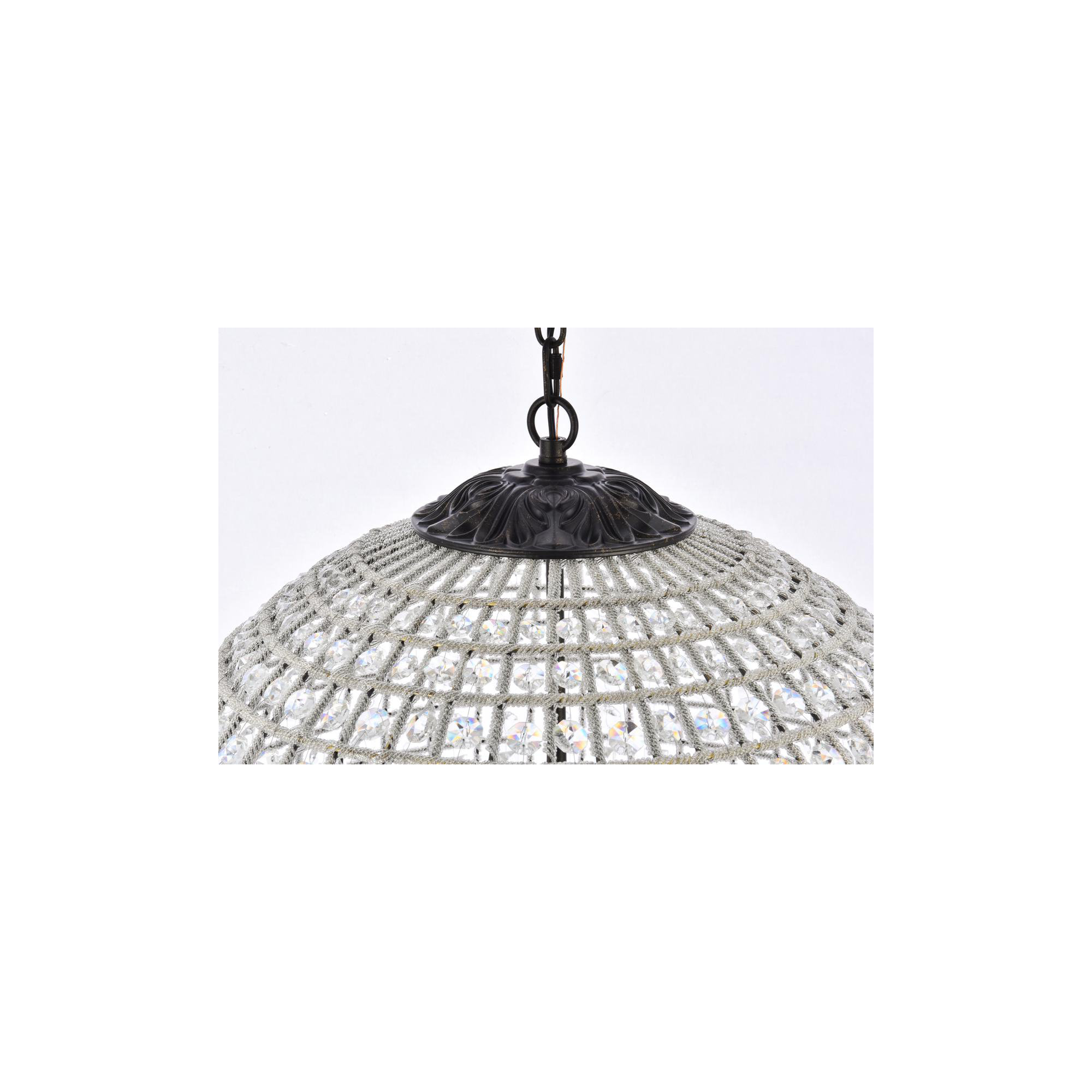 Rola 5 - Light Metal Dimmable Globe Chandelier, 5 Lights, Dark Bronze