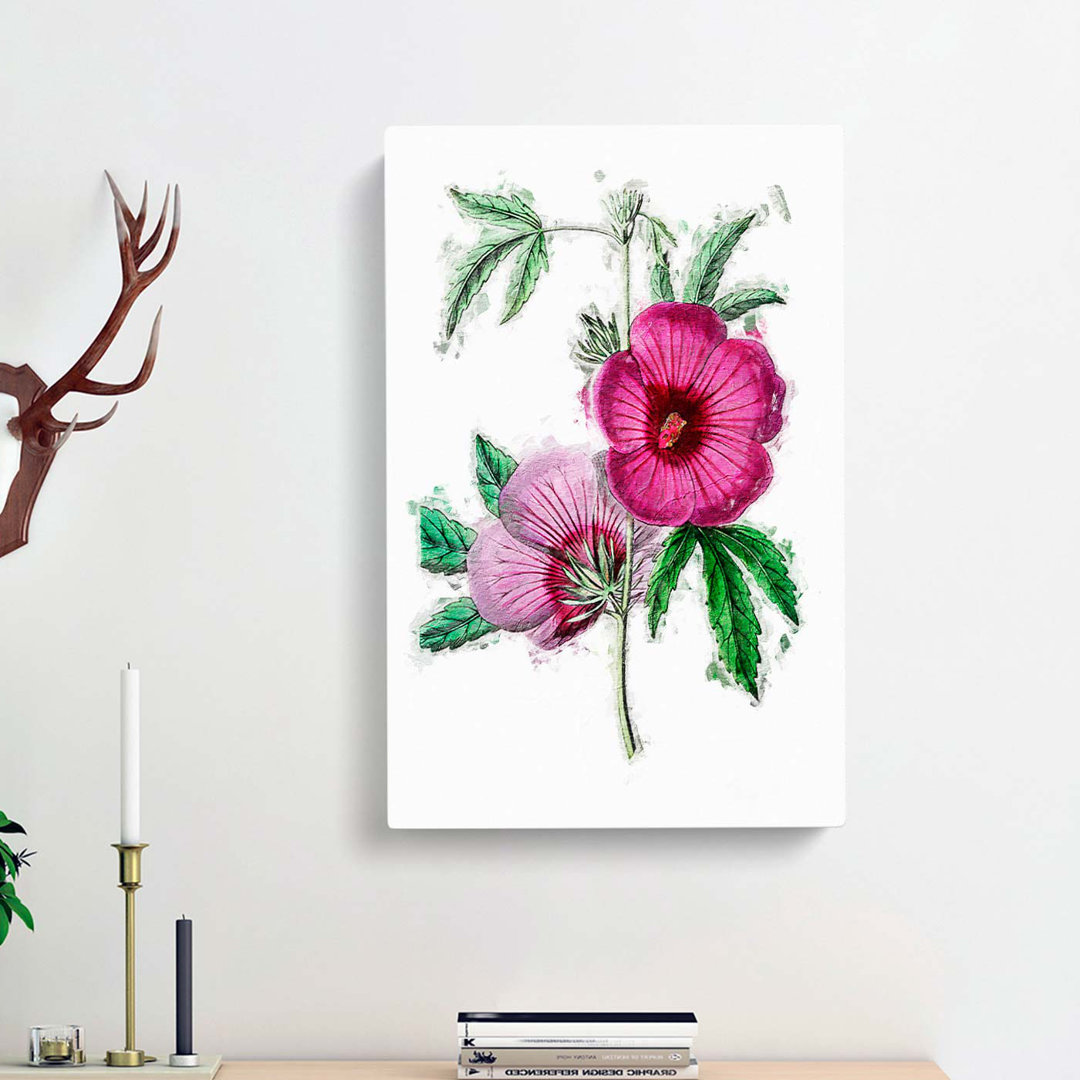 Pink Hibiscus Flowers - Wrapped Canvas