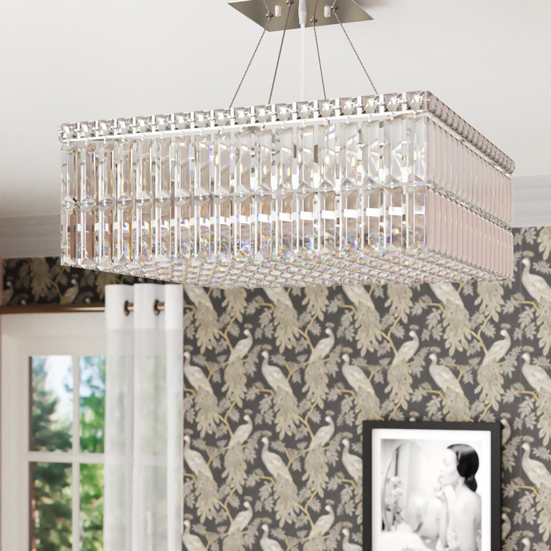 Lustre Moret, Chrome, H 7,5 po x l 32 po x P 32 po