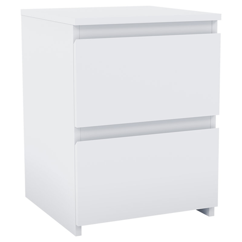 Cunha 29.5cm W Particle Board / Chipboard Bedside Table, White