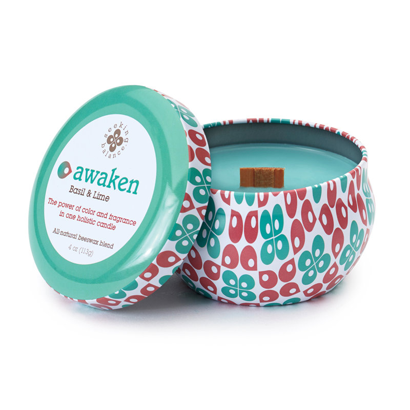 Awaken Basil & Lime 4 oz Beeswax Scented Jar Candle
