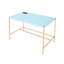 Bureau à la mode avec apparence bleue et dorée
