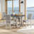 Modern 5-Piece Solid Wood Dining Table Sets For 4, Kitchen Table Set With 4 Upholstered Chairs-1340643381-1340643383