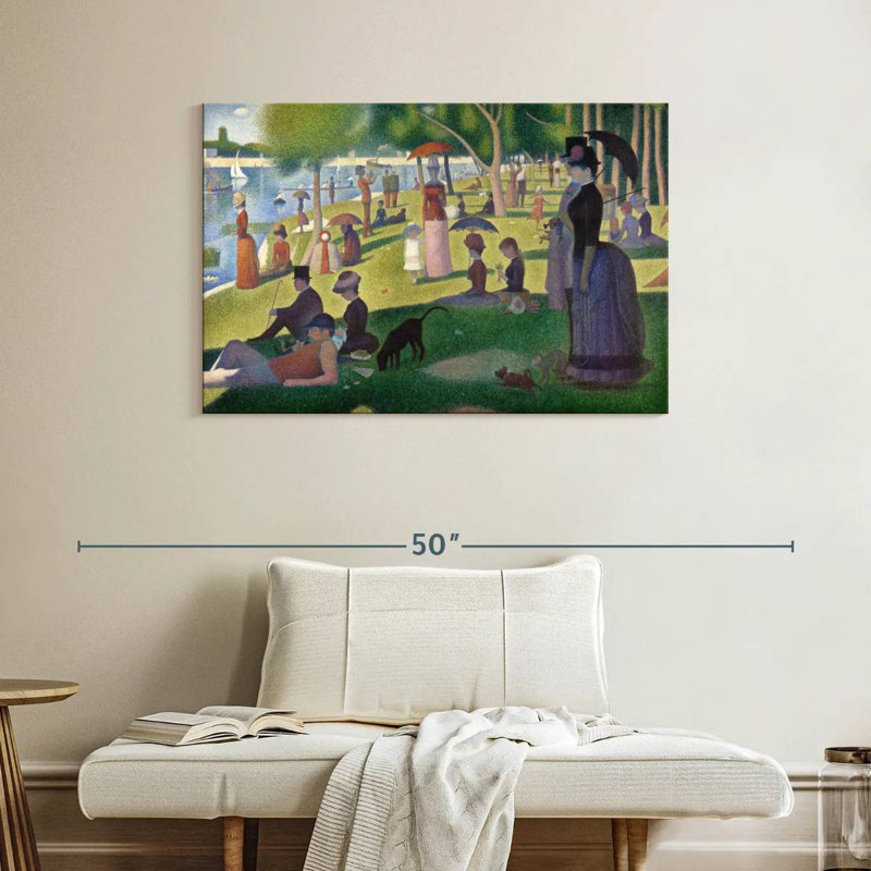 Leisha un dimanche sur la Grande Jatte, H 26 po x l 39 po