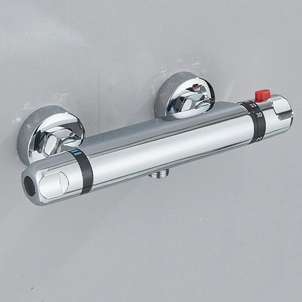 Thermostatic Bath Shower Mixer Valve Tap Wall Mounted Shower Mixer Bar Chrome