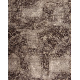 Leonardo Hand Knotted Wool Abstract Area Rug in Brown/Beige