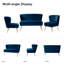 Ensemble de salon configurable en velours 3 pièces Leona-1824284058