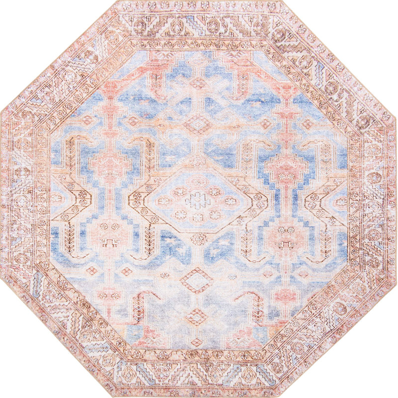 Tapis traditionnel brun clair Mcclamma, Octogone 7 pi 6 po x 7 pi 6 po