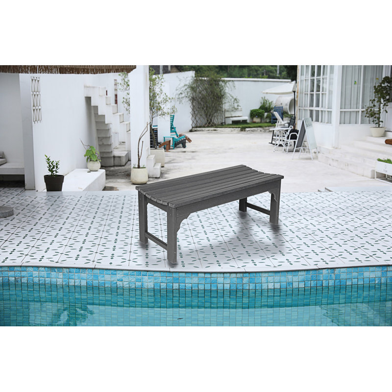 Banc Adirondack sans dossier avec texture bois, Gris