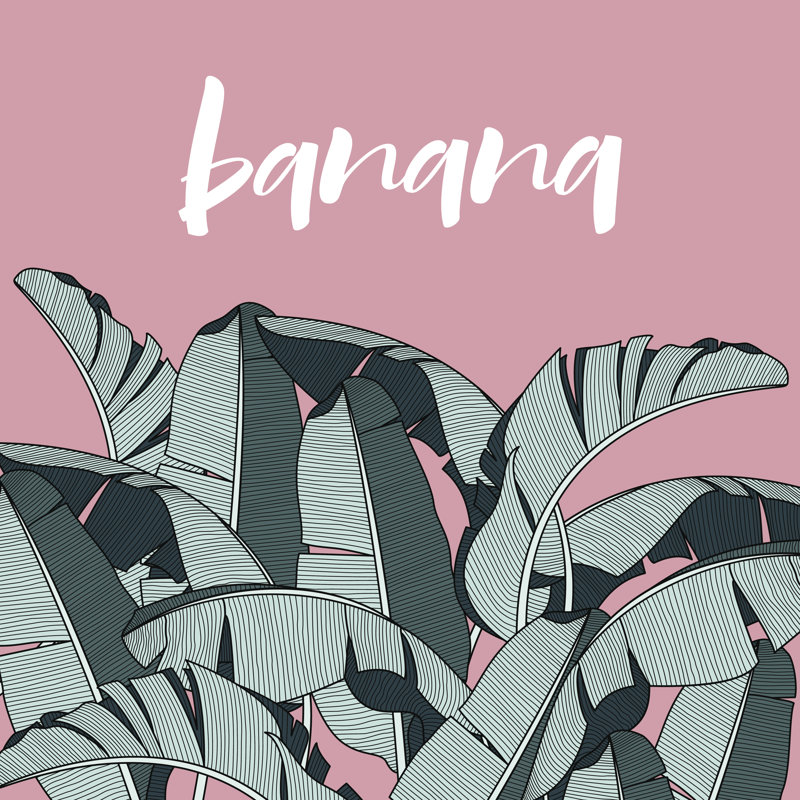 Background With Banana Leaves by Daria Voskoboeva - Wrapped Canvas Print, 30cm H x 30cm W x 3.8cm D