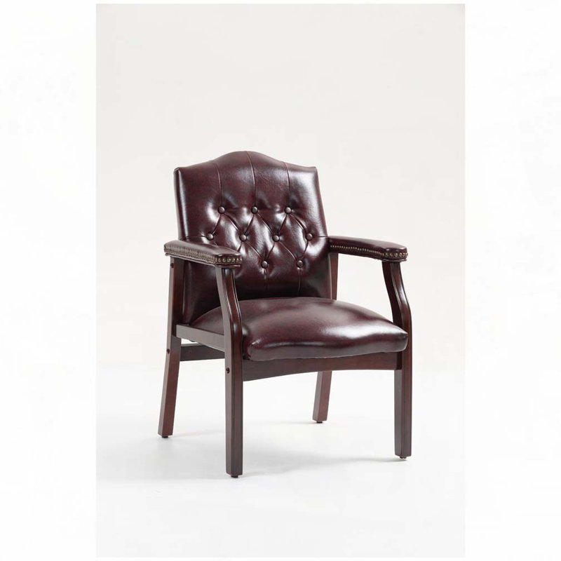 Upholstered PU Accent Armchair, Burgundy