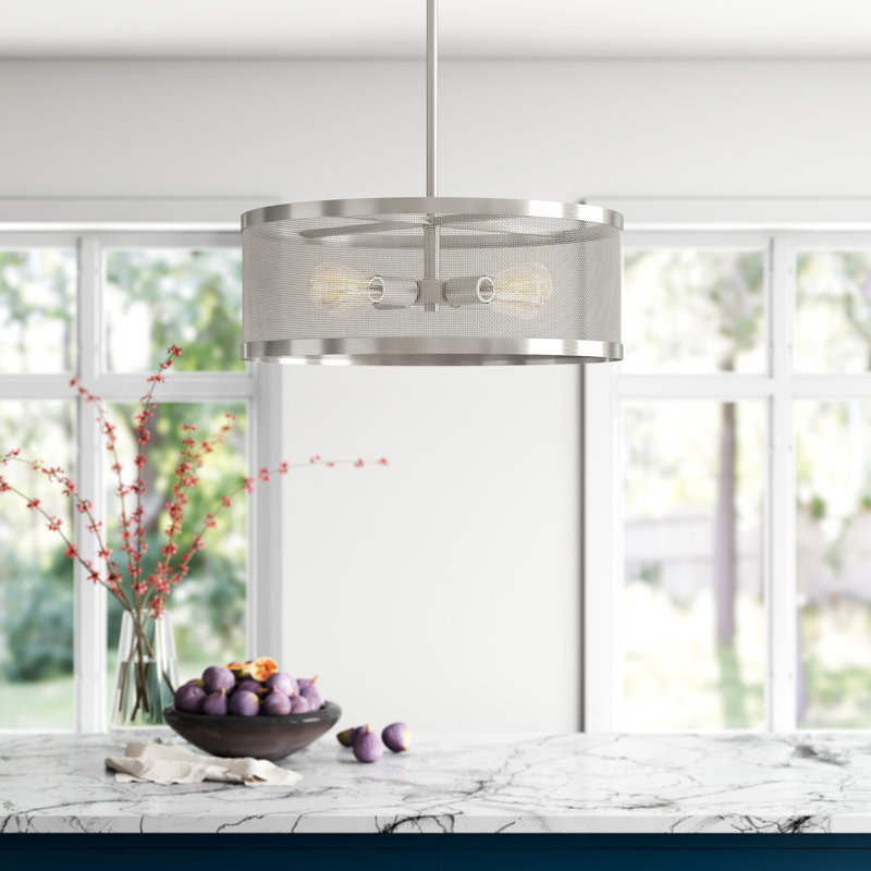 Emilia 4 - Light Dimmable Drum Chandelier, Brushed Nickel