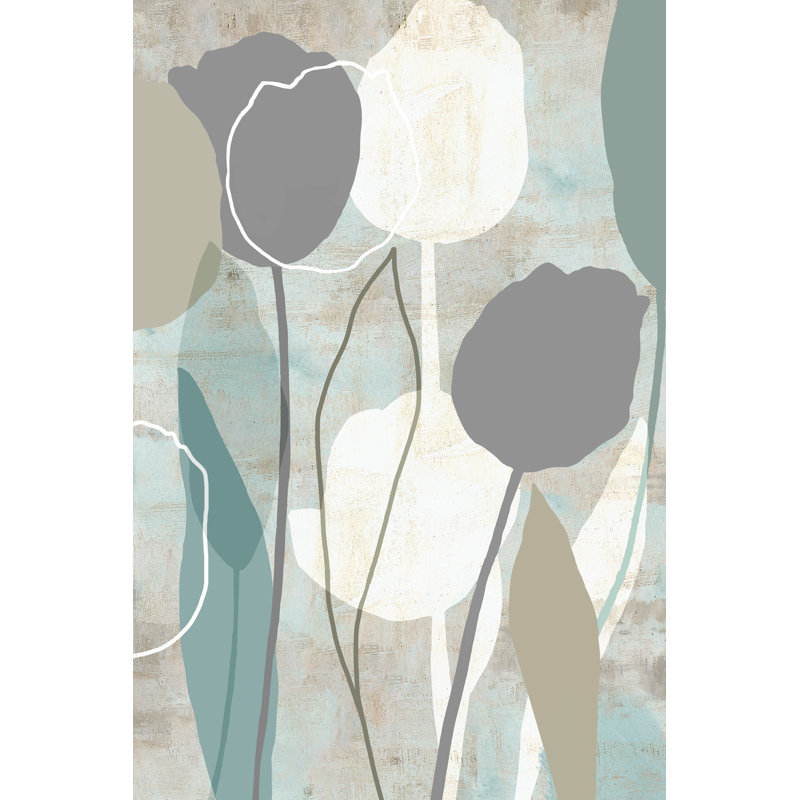 Sea Mist Floral II by Flora Kouta - Wrapped Canvas Print, 46cm H x 30cm W x 3.8cm D