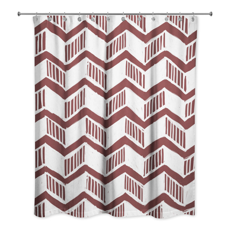Rideau de douche à chevrons, Rouge