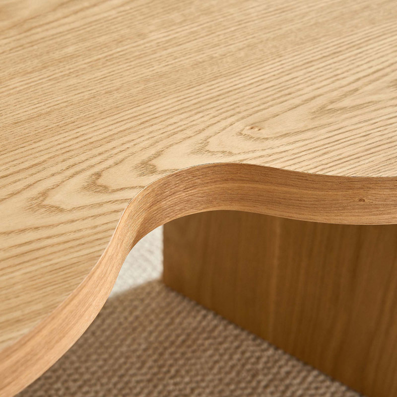 Table basse moderne en bois aggloméré en forme de papillon pour le salon, la chambre à coucher et le bureau, Naturel