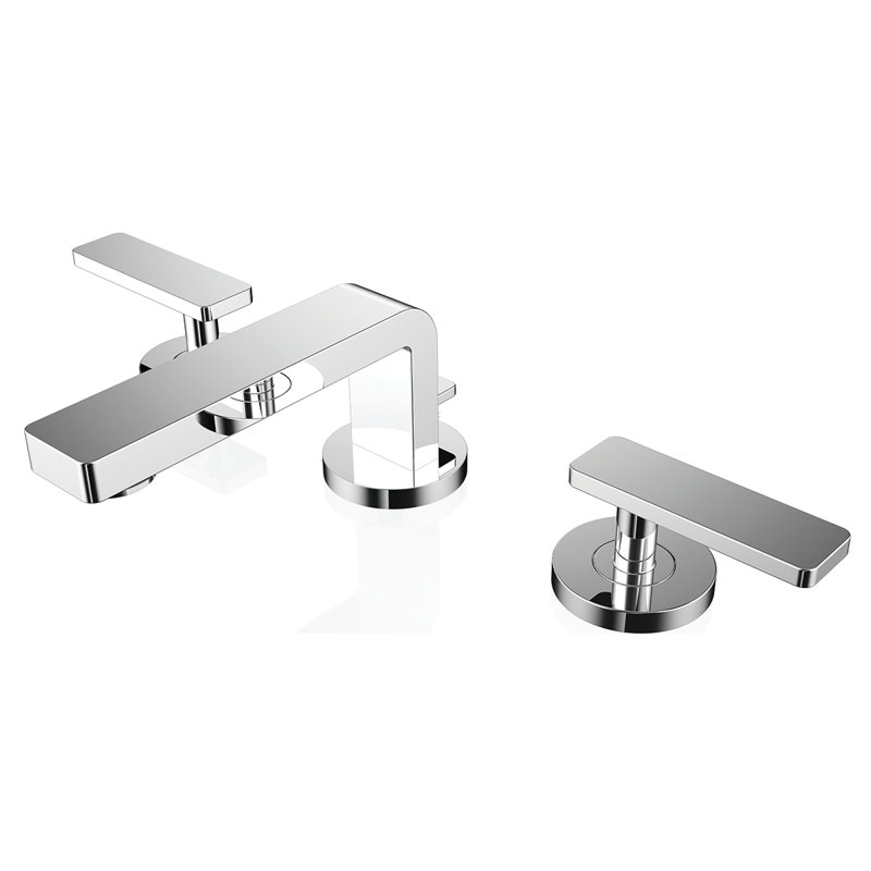 Vector Widespread Bathroom Faucet with Drain Assembly, Polished Chrome