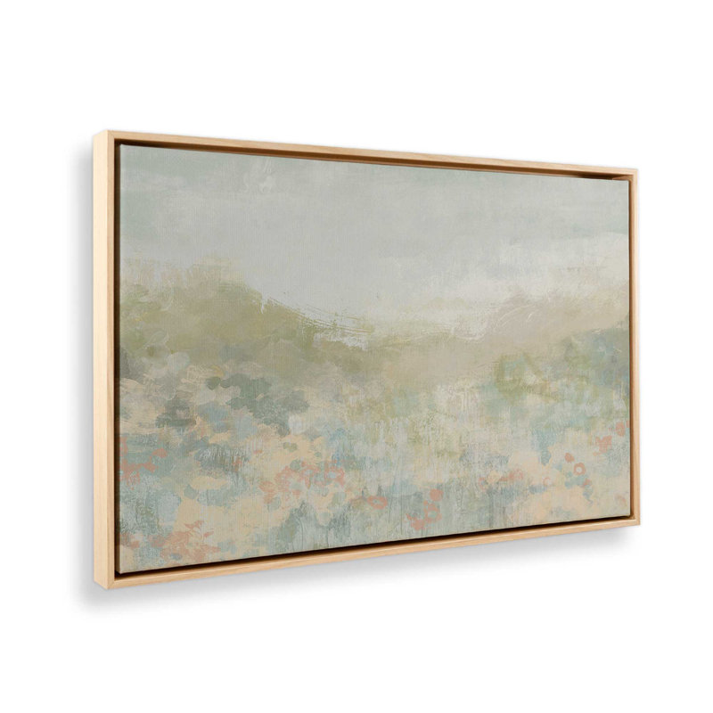 «Dreamy Meadow I» par June Erica Vess, reproduction d'art sur toile, Impression dans un cadre flottant sans passe-parto, Tan