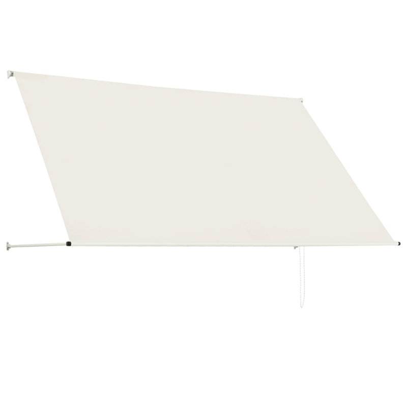 Dakota Fields 250cm W x 150cm D Polyester Cover Retractable Patio Awning, 1m W x 1.5m D, Cream